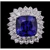 Image 1 : 14KT White Gold GIA Certified 8.39ct Tanzanite and Diamond Ring