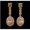 Image 1 : 14KT Two-Tone Gold 1.56ctw Diamond Dangle Earrings