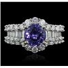 Image 1 : 14KT White Gold 2.52ct Tanzanite and Diamond Ring