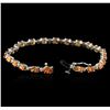 Image 3 : 14KT White Gold 6.60ctw Spessartite and Diamond Bracelet