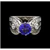 Image 1 : 2.39ct Tanzanite and Diamond Ring - 14KT White Gold