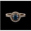 Image 1 : 1.12ctw Blue Diamond Ring - 14KT Rose Gold