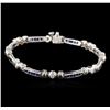 Image 1 : 14KT White Gold 2.38ctw Sapphire and Diamond Bracelet