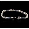 Image 3 : 14KT White Gold 2.38ctw Sapphire and Diamond Bracelet