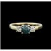 Image 1 : 14KT Yellow Gold 0.85ctw Fancy Blue Diamond Ring