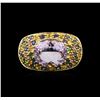 Image 1 : 18KT Yellow Gold 4.53ct Pink Amethyst, Multicolor Sapphire and Tsavorite Ring