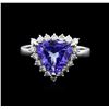 Image 1 : 14KT White Gold 3.02ct Tanzanite and Diamond Ring