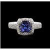 Image 1 : 14KT White Gold 1.56ct Tanzanite and Diamond Ring