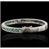 Image 2 : 14KT White Gold 2.10ctw Emerald Bangle
