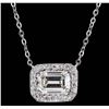 Image 1 : 14KT White Gold GIA Certified 1.70ctw Diamond Necklace