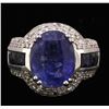 Image 1 : 14KT White Gold GIA Certified 11.29ctw Sapphire and Diamond Ring