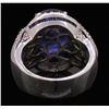 Image 4 : 14KT White Gold GIA Certified 11.29ctw Sapphire and Diamond Ring