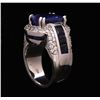 Image 6 : 14KT White Gold GIA Certified 11.29ctw Sapphire and Diamond Ring