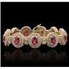 Image 1 : 14KT Yellow Gold 10.89ctw Ruby and Diamond Bracelet