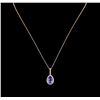 Image 1 : 2.37ct Tanzanite and Diamond Pendant With Chain - 14KT Rose Gold