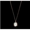 Image 2 : 14KT Rose Gold 15.31ct Opal and Diamond Pendant With Chain