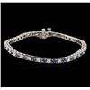 Image 1 : 14KT White Gold 1.28ctw Tanzanite and Diamond Bracelet