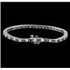 Image 2 : 14KT White Gold 1.28ctw Tanzanite and Diamond Bracelet