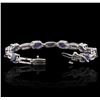 Image 3 : 14KT White Gold 10.32ctw Sapphire and Diamond Bracelet