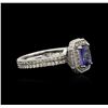 Image 2 : 14KT White Gold 0.86ct Tanzanite and Diamond Ring