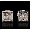 Image 1 : 14KT White Gold 0.73ctw Diamond Earrings