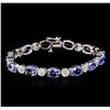 Image 1 : 14KT White Gold 17.16ctw Tanzanite and Diamond Bracelet