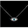 Image 1 : 0.11ctw Diamond Necklace - 14KT White Gold