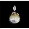 Image 1 : 14KT Yellow Gold 21.38ct Pearl and Diamond Pendant
