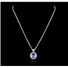 Image 1 : 14KT White Gold 5.59ct Tanzanite and Diamond Pendant With Chain
