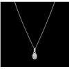 Image 1 : 1.15ctw Diamond Pendant With Chain - 14KT White Gold