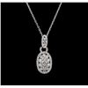 Image 2 : 1.15ctw Diamond Pendant With Chain - 14KT White Gold