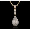 Image 1 : 14KT Tri-Tone Gold 0.93ctw Diamond Pendant With Chain