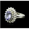 Image 2 : 14KT White Gold 2.82ct Tanzanite and Diamond Ring