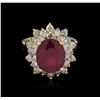 Image 1 : 14KT Yellow Gold 5.87ct Ruby and Diamond Ring