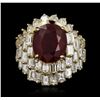 Image 1 : 14KT Yellow Gold 6.78ct Ruby and Diamond Ring