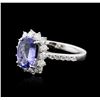 Image 2 : 14KT White Gold 1.43ct Tanzanite and Diamond Ring