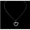 Image 2 : 14KT White Gold 0.50ctw Diamond Heart Pendant With Chain