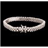Image 2 : 18KT White Gold 3.31ctw Diamond Tennis Bracelet