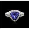 Image 1 : 14KT White Gold 2.21ct Tanzanite and Diamond Ring