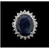 Image 1 : 8.98ct Sapphire and Diamond Ring - 14KT White Gold
