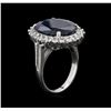 Image 3 : 8.98ct Sapphire and Diamond Ring - 14KT White Gold