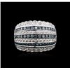 Image 1 : 14KT White Gold 1.45ctw Blue Diamond Ring