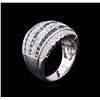 Image 3 : 14KT White Gold 1.45ctw Blue Diamond Ring