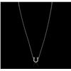 Image 2 : 14KT White Gold 0.23ctw Diamond Pendant With Chain