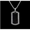 Image 2 : 1.31ctw Diamond Tag Pendant With Chain - 14KT White Gold