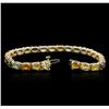 Image 3 : 14KT Yellow Gold 16.20ctw Multicolor Sapphire Bracelet