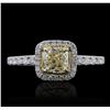 Image 1 : 14KT White Gold 1.05ct SI1/Light Yellow Diamond Ring