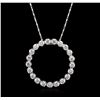 Image 2 : 14KT White Gold 1.69ctw Diamond Pendant With Chain