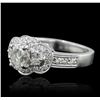 Image 2 : 18KT White Gold 1.48ctw Oval Cut Diamond Ring