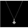 Image 1 : 1.25ctw Diamond Pendant With Chain - 14KT White Gold